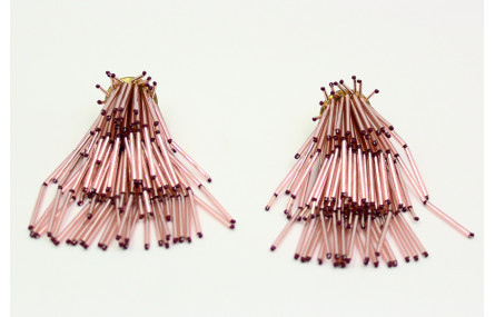 Pendientes cascada de tubos de cristal en tono cob