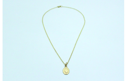 Solitario cadena eslabón pequeño oro mate con chap