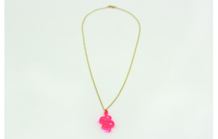 Solitario serpiente metacrilato rosa fluor con cad