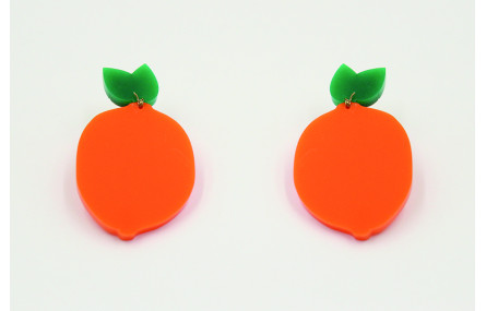 Pendientes con forma de naranja en metacrilato nar