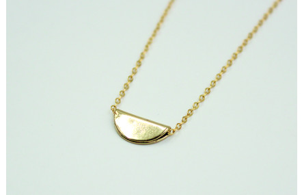 Solitario con mini terminal en latón y cadena de e