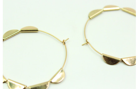 Pendientes aro grande 45mm con mini terminales.