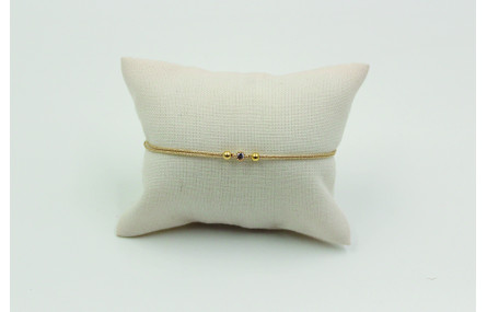 Pulsera de macrame en color oro palido y brillo de