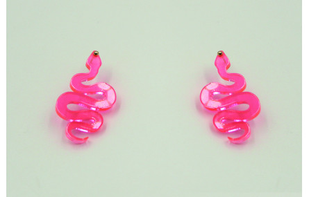 Pendiente serpiente metacrilato rosa fluor