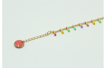 Pulsera sencilla de cadena con colgantes esmaltado