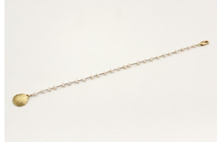 Pulsera cadena corazones crsital rematada con conc