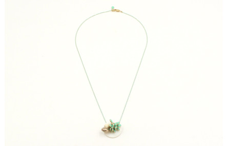 Gargantilla cadena de bolas esmaltadas en turquesa