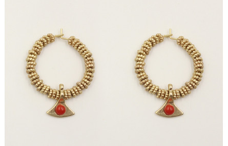 Pendientes relleno de ruedas estriadas y colgante 