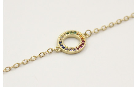 Pulsera aro de microbillos y cadena de eslabón peq