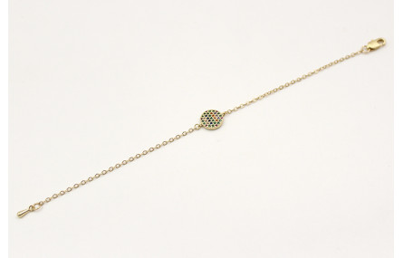 Pulsera disco entero de microbillos y cadena de es