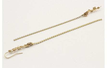 Pendientes de cadena de strass en color cristal ma