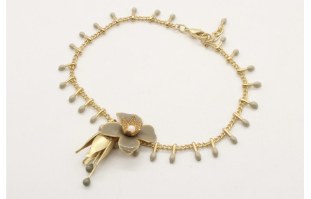 Pulsera cadena de cerillas grises rematada con cam