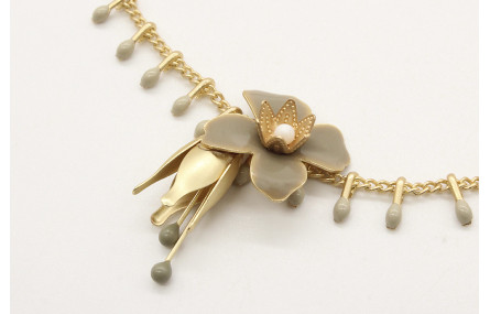 Pulsera cadena de cerillas grises rematada con cam