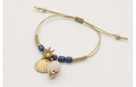 Pulsera nudo serpiente en oro palido con piedras a