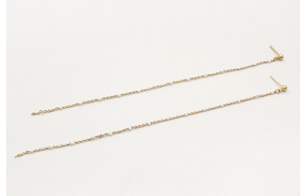 Pendientes de cadena de eslabón con bolita esmalta