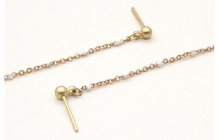 Pendientes de cadena de eslabón con bolita esmalta