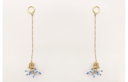 Pendientes de cadena de eslabón con bolita esmalta