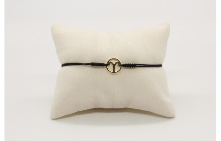 Pulsera nudo serpiente negro con signo del zodiaco