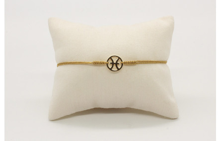 Pulsera nudo serpiente dorado con signo del zodiac