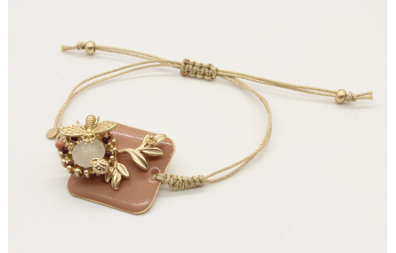 Pulsera nudo serpiente en oro palido rectangulo ro