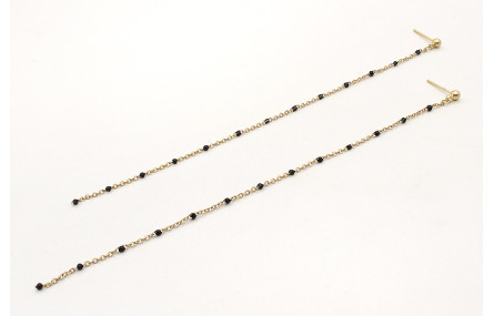 Pendientes cadena eslabón pequeño bola esmaltada n