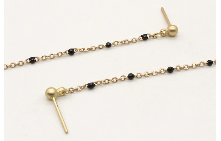 Pendientes cadena eslabón pequeño bola esmaltada n