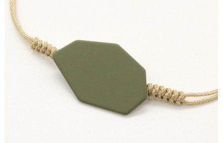 Pulsera nudo serpiente oro palido con pieza esmalt