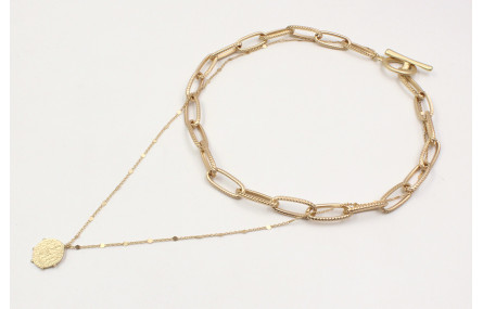 Collar cadena eslabón estriado y cadena eslabón co