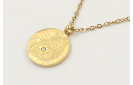 Collar con cadena de acero inoxidable y colgante p