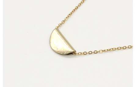 Solitario cadena eslabón pequeño oro brillo con mi