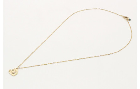 Solitario cadena eslabón pequeño oro brillo con co