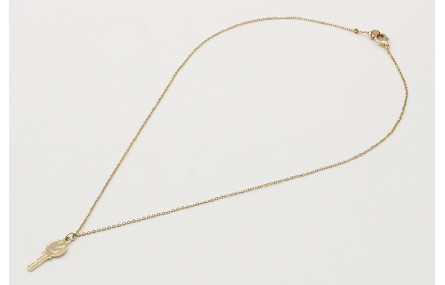 Solitario cadena eslabón pequeño oro brillo con co