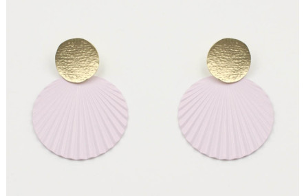 Pendientes perno disco oro mate y disco ondulado e