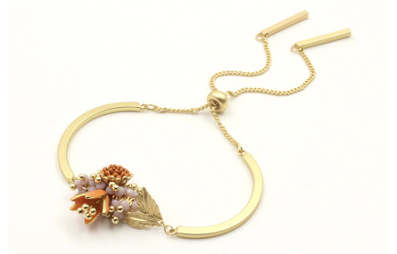 Pulsera semirigida con burruño facetadas lilas, fl