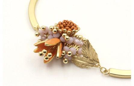 Pulsera semirigida con burruño facetadas lilas, fl