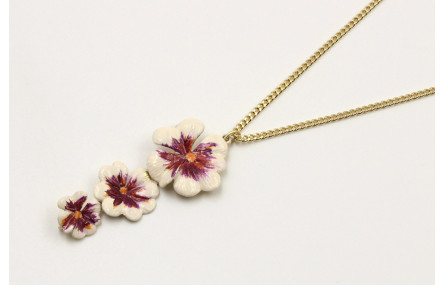 Solitario cadena eslabón plano oro mate con trio f