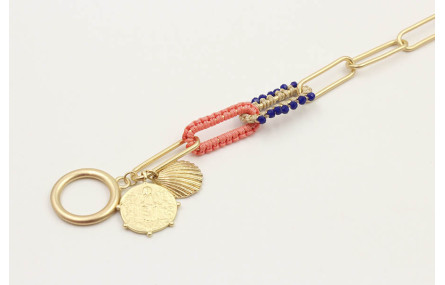 Pulsera cadena eslabón grande con dos eslabones fo