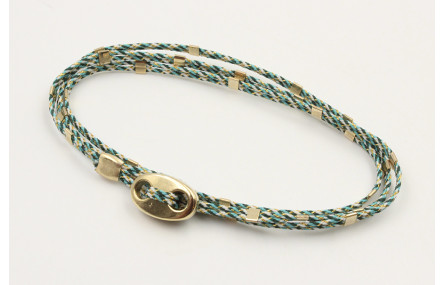 Pulseras micro driza colores azul,gris y oro con t