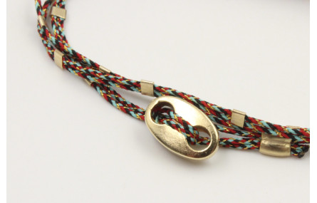 Pulseras micro driza colores azul,rojo y oro con t