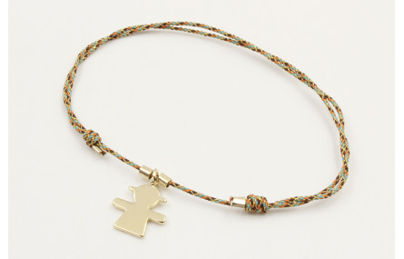 Pulsera microdriza naranja,azul,marrón nudo corred