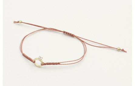 Pulsera nudo serpiente en color oro rosa con anill
