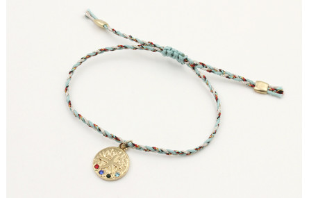Pulsera trenzada hilo macrame con colgante estrell