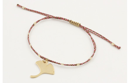 Pulsera hilo microdriza granate y oro con nudo mac