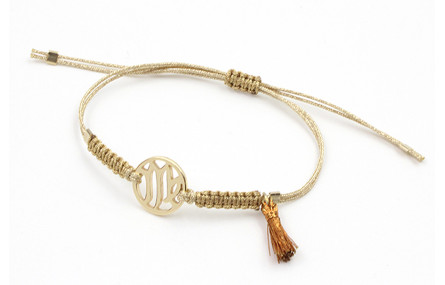 Pulsera hilo macrame oro palido con nudo dorado di