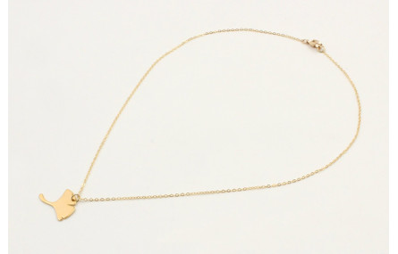 Collar cadena eslabón pequeño dorado con colgante 