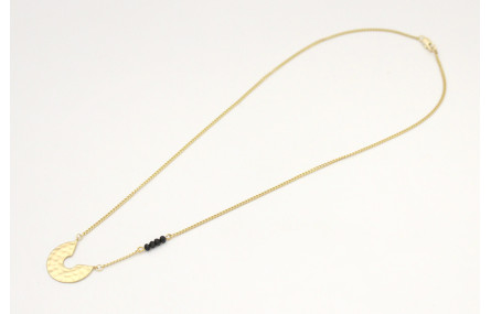 Collar cadena eslabón plano oro mate con colgante 