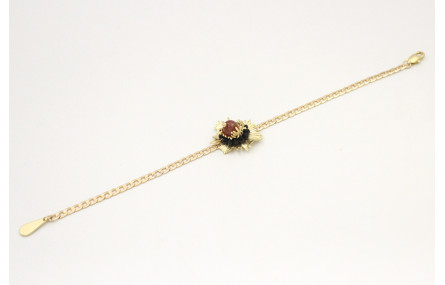 Pulsera de cadena plana entrelazada oro mate con h