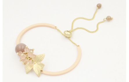 Pulsera semi rigida salmón con burruño facetadas n
