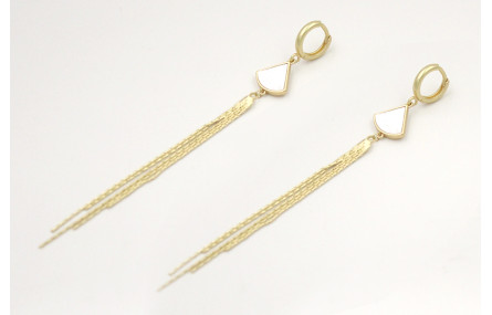 Pendientes cierre aro de seguridad con gota dorado