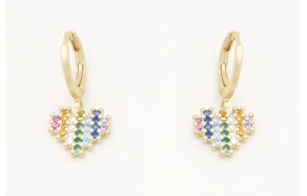 Pendientes cierre aro de seguridad con colgante co